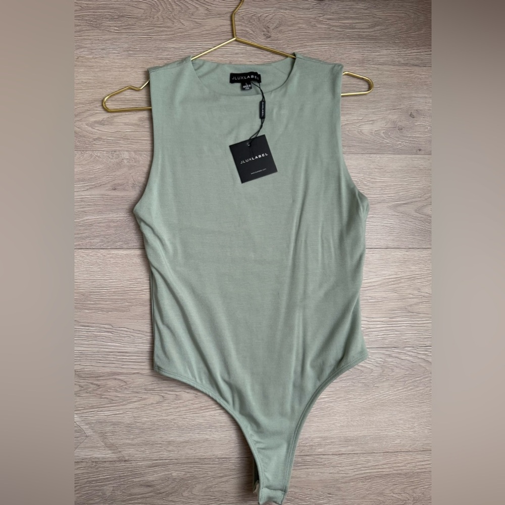 JLUXLABEL Sage Green Sleeveless Bodysuit - Picture 2 of 4